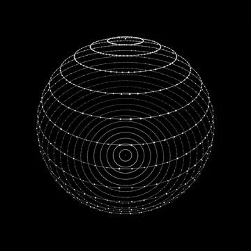 Sphere made up of points and lines. Network connection structure. Big data .. Stock Illustration