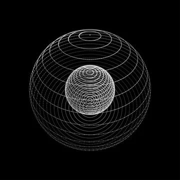 Sphere made up of points and lines. Network connection structure. Big data .. Stock Illustration