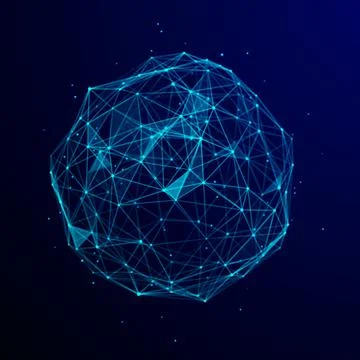 Sphere made up of points and lines. Network connection structure. Big data .. Stock Illustration