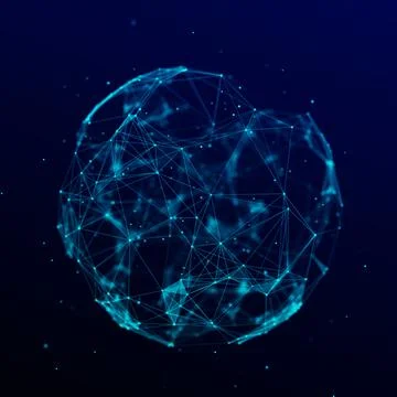 Sphere made up of points and lines. Network connection structure. Big data .. Stock Illustration