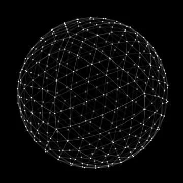 Sphere made up of points and lines. Network connection structure. Big data .. Stock Illustration
