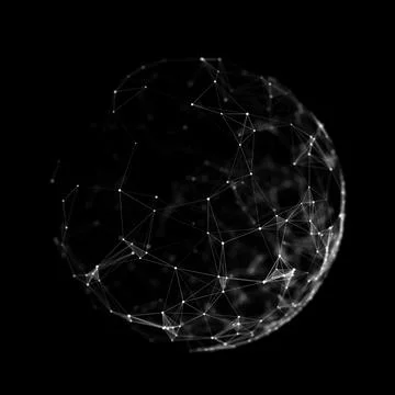 Sphere made up of points and lines. Network connection structure. Big data .. イラスト素材