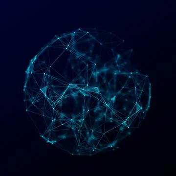 Sphere made up of points and lines. Network connection structure. Big data .. Stock Illustration