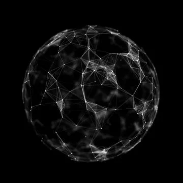 Sphere made up of points and lines. Network connection structure. Big data .. イラスト素材