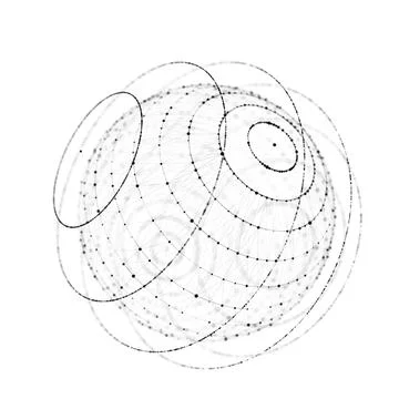 Sphere made up of points and lines. Network connection structure. Big data .. Stock Illustration