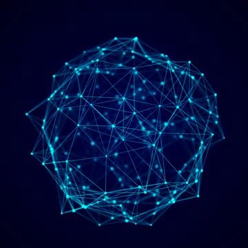 Sphere made up of points and lines. Network connection structure. Big data .. Stock Illustration