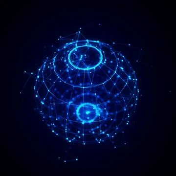 Sphere made up of points and lines. Network connection structure. Big data vi Stock Illustration