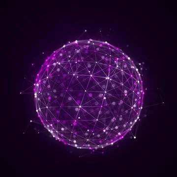Sphere made up of points and lines. Network connection structure. Big data .. Stock Illustration
