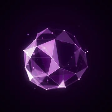 Sphere made up of points and lines. Network connection structure. Big data .. Stock Illustration