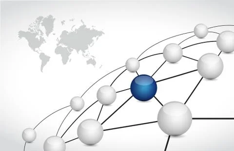 Sphere map link network illustration design 스톡 일러스트