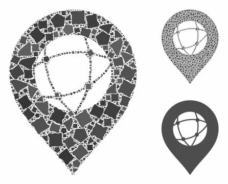 Sphere marker Mosaic Icon of Irregular Parts Illustrazione stock