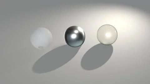 Sphere material, clear glass, stainless steel, Abstract silver 3d balls Stock Illustration