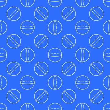 Sphere Mathematics Figure blue linear seamless pattern. Geometry Education .. Stock Illustration