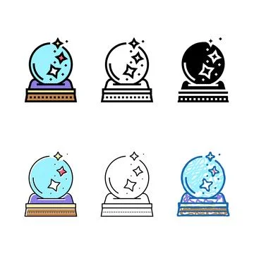 Sphere minimal magic color icon vector 스톡 일러스트