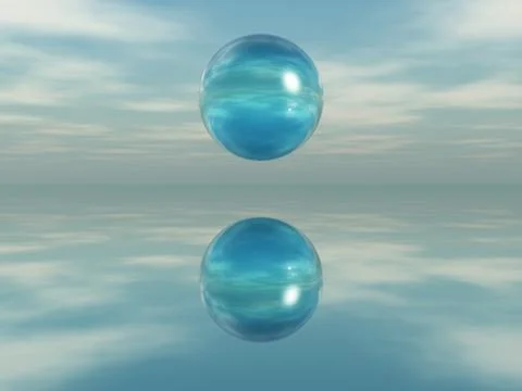 Sphere on a mirrored surface イラスト素材