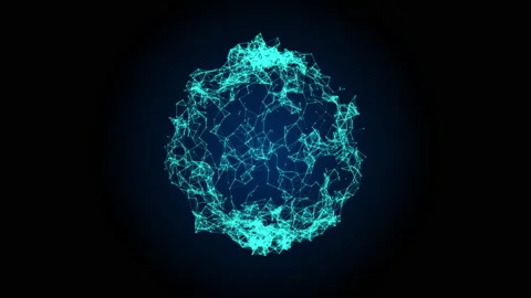 Sphere molecule digital blue lines connected dots hologram motion animation 3D Stock Footage