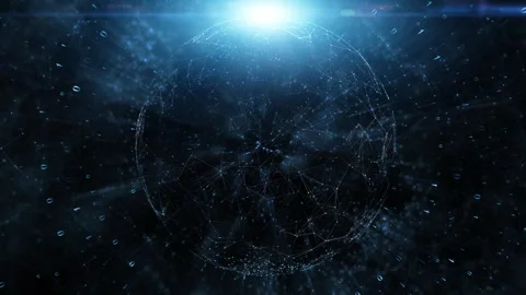 Sphere movement in binary cyberspace network Stock Footage 320499250