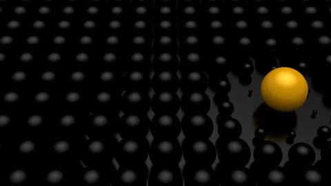 Sphere Moves Among Spheres Stock Footage 167512816