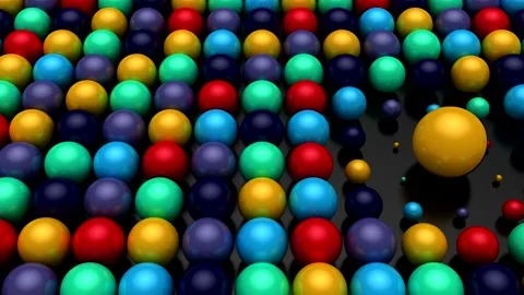 Sphere Moves Among Spheres Stock Footage 167624330