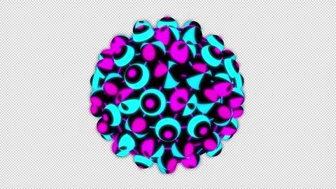 Sphere Neon Abstraction Alpha Channel Looped Video Stockbeeldmateriaal 149042132