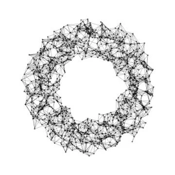 Sphere with network connection lines and dots isolated on white background in Stock Photos