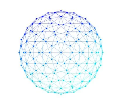 Sphere with network connection lines for technology concept, abstract shape Stock Illustration