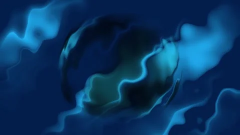 Sphere Night Blue Movement 4k Video stock 296619625