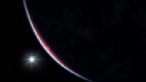 Sphere of nightly Earth planet in outer space Stock Footage 232615805