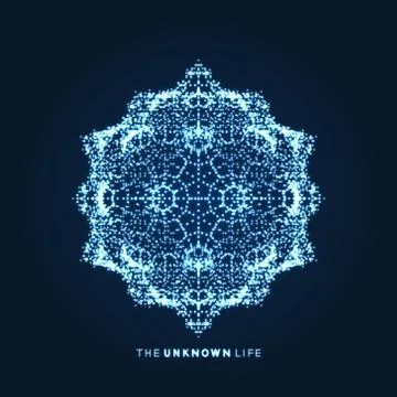 Sphere. Object with dots. Molecular grid. 3d technology style with particle. Stock Illustration