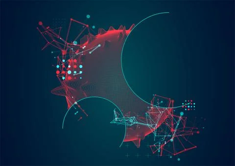 Sphere or virus theme with connected lines in technology style. Wireframe ill Stock Illustration