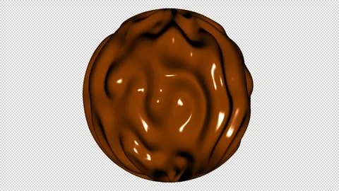 Sphere with Orange Waves, Alpha Channel, Unique Design, 3D Render, Exclusive Stock Footage 270837709