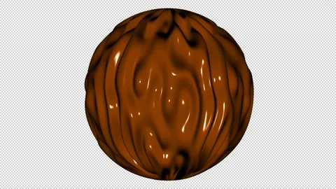 Sphere with Orange Waves, Alpha Channel, Exclusive, 3D Render, Unique Design Stock Footage 270837932