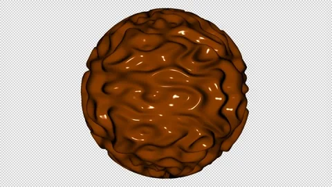 Sphere with Orange Waves, Alpha Channel, 3D Render, Exclusive, Unique Design Stock Footage 270838401