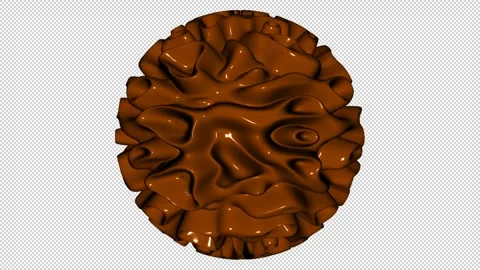 Sphere with Orange Waves, Exclusive, 3D Render, Alpha Channel, Unique Design Stock Footage 270837741