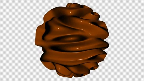 Sphere with Orange Waves, Exclusive, Alpha Channel, 3D Render, Unique Design Stock Footage 270837277