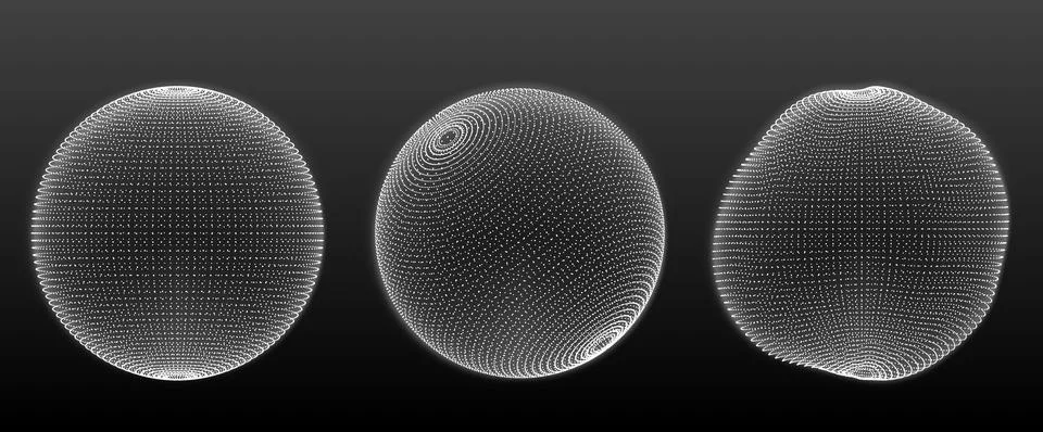 Sphere particle dot wireframe compositions Illustrazione stock
