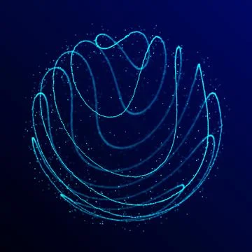 Sphere of particle. Global network connection. Futuristic technology style. Illustrazione stock