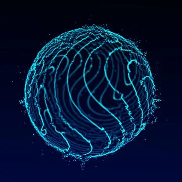 Sphere of particle. Global network connection. Futuristic technology style. Stock Illustration