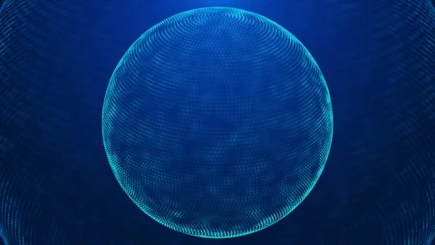 Sphere with particles blue loop background Stock Footage 274418791