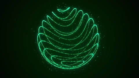 Sphere of particles in cyberspace Stock Footage 308904901