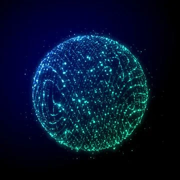 Sphere of particles in cyberspace Stock Illustration