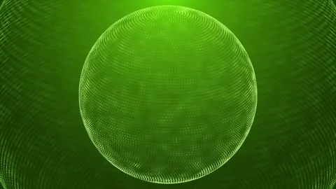 Sphere with particles green loop background Stock Footage 274418780
