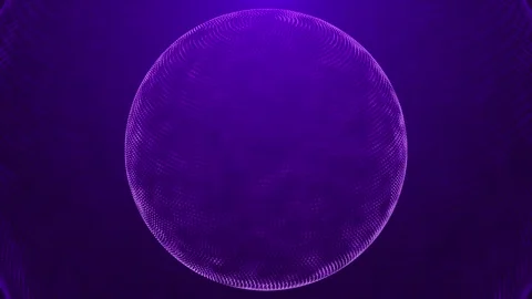 Sphere with particles purple loop background Stock Footage 274418781