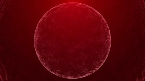 Sphere with particles red loop background Stock Footage 274418778