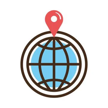 Sphere with pin location Stock Illustration