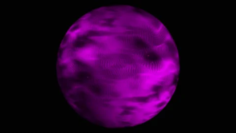Sphere, pink color, dense grid of dots, many, waves, sand, dust, particles Stock Footage 236088900