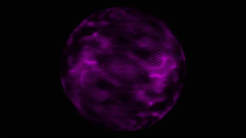 Sphere, pink color, grid of dots, many, waves, sand, dust, particles, counter Stock Footage 236088885
