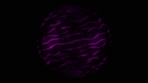 Sphere, pink color, thin dotted lines, little, waves, sand, dust, particles Stock Footage 236088905