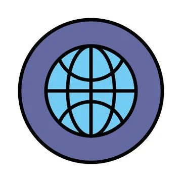 Sphere planet browser icon Stock Illustration