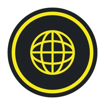 Sphere planet browser icon Stock Illustration